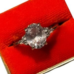 Sterling Silver Oval-Cut Cz 925 Ring
